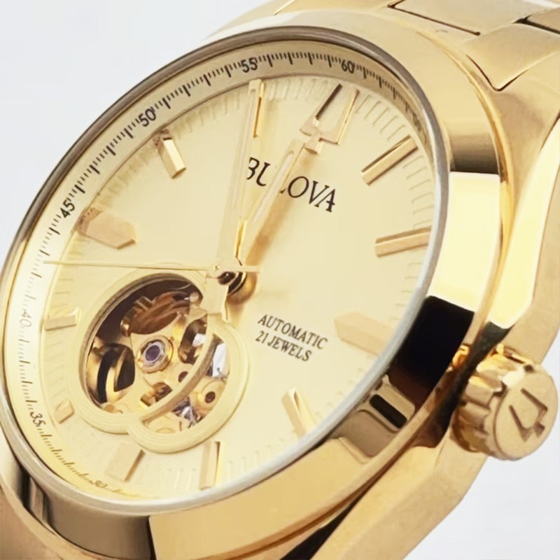 Bulova Men’s Surveyor 97A182 Champagne Dial Stainless Steel Automatic Watch 39mm