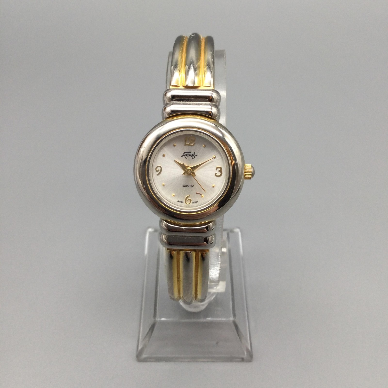 Fabrege Two Tone Womens Watch 25mm Open Cuff Band XF7169 PC21 New Battery