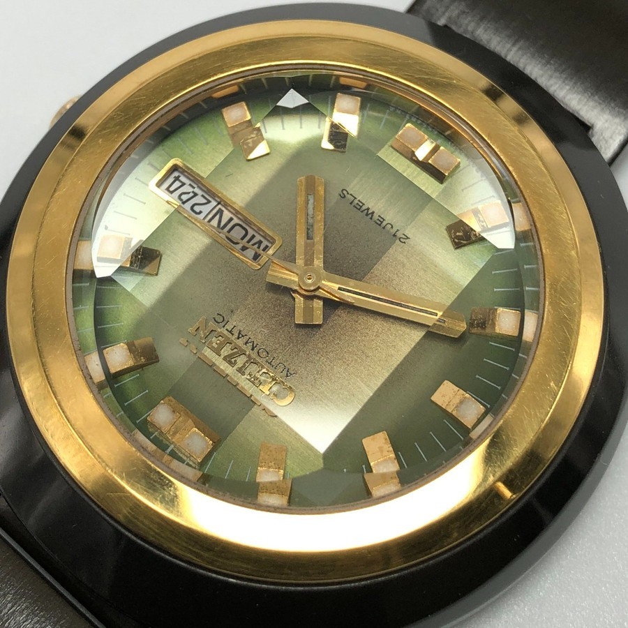 Rare NOS Vintage 1974 Citizen CUSTOM V2 New Old Stock Black Case Automatic #2406