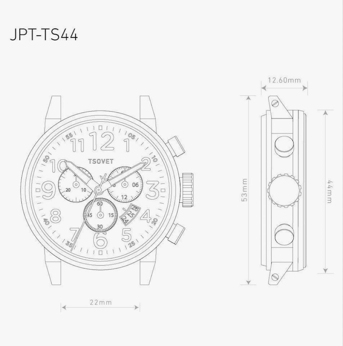 TSOVET JPT-TS44 Chronograph Watch, Good Condition, No Accessories From Japan