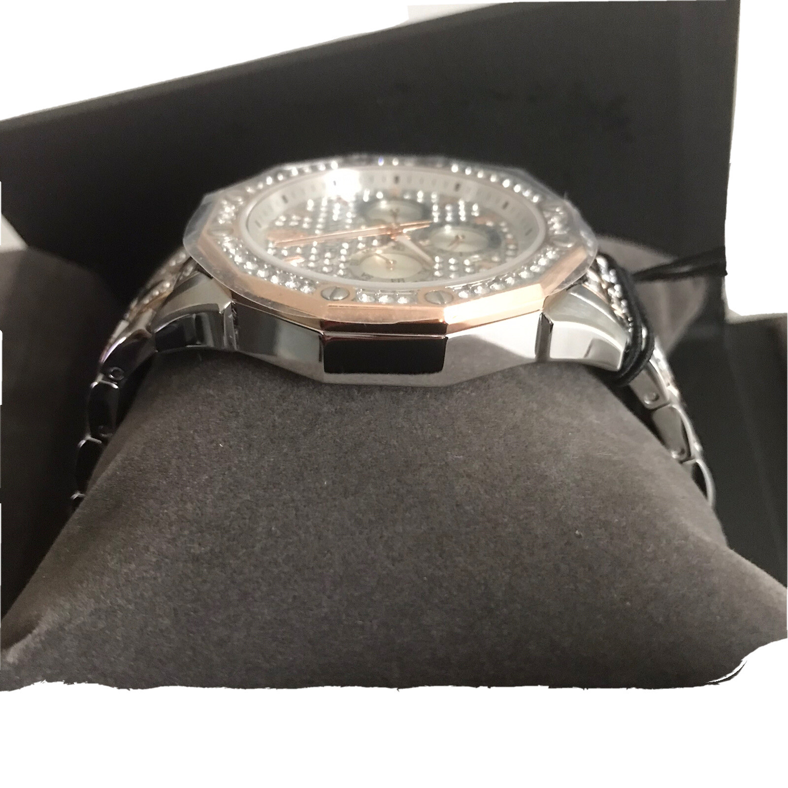 Bulova octava Men’s Watch two tone silver and rose gold Swarovki crystal 98C133