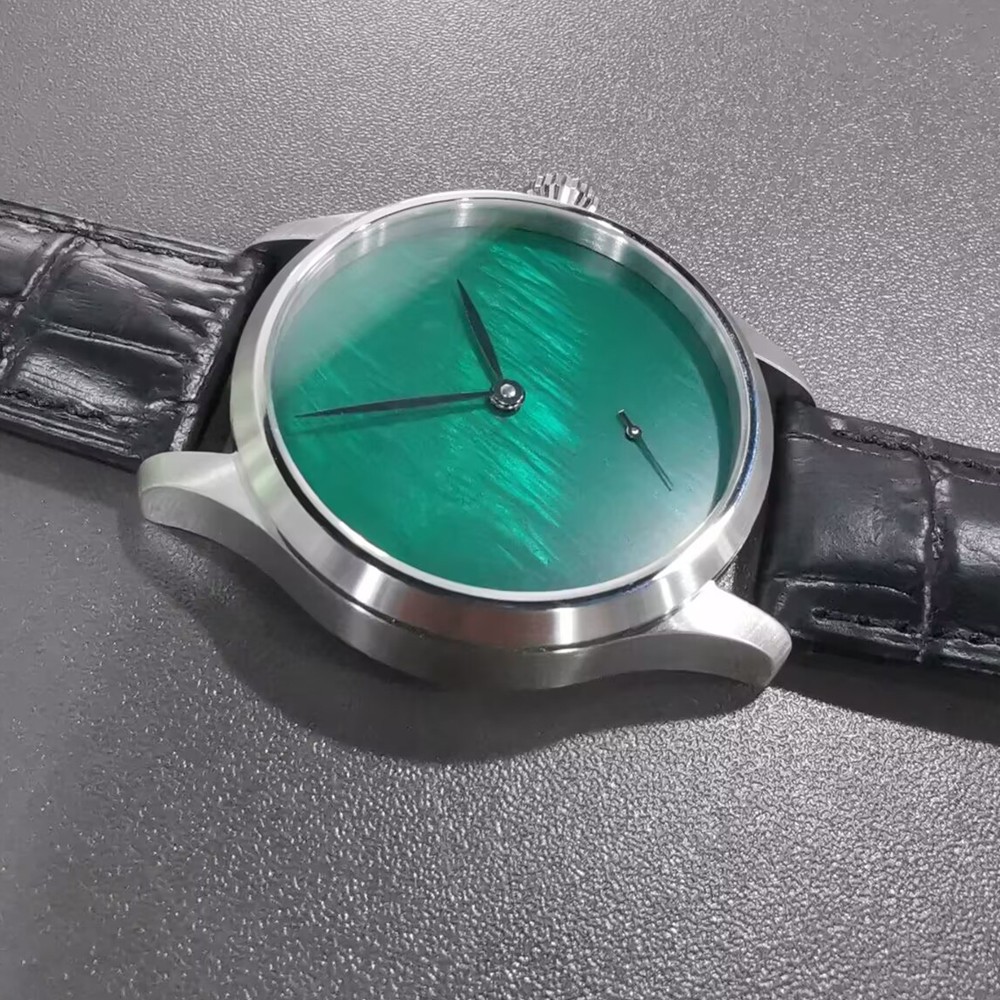42mm Sapphire Brushed Case blank green sterile dial ST3621 Manual men’s watch