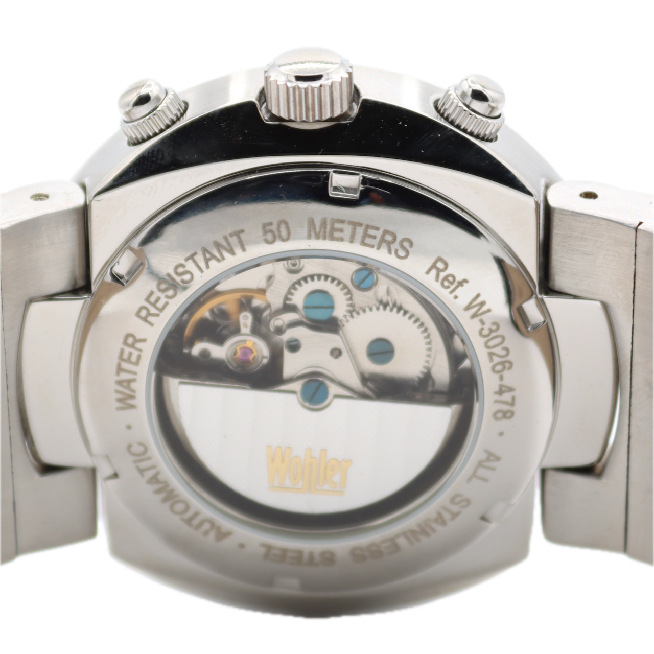 NOS 42mm Wohler W-3026-478 Chronograph Men’s Automatic Germany Stainless Steel