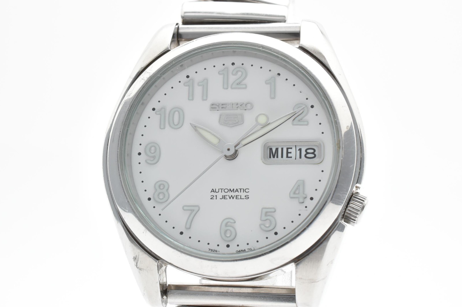 [EXC+5] Seiko 5 Sports 7S26-01V0 Automatic White Dial Arabic 36mm Men’s Watch JP