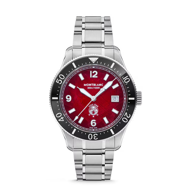 NEW Montblanc 1858 Iced Sea Automatic Date 132291 Burgundy Dial 41mm