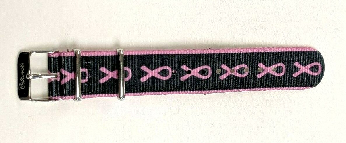 Pink Ribbon Breast Cancer Awareness Watch Strap 20mm Easy To Snap In!