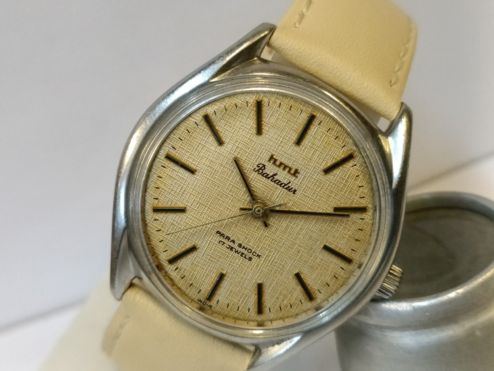 HMT BAHADUR 17 JEWELS WINDING TEXTURE LIGHT BROWN DIAL 0231 INDIA MEN’S WORKING