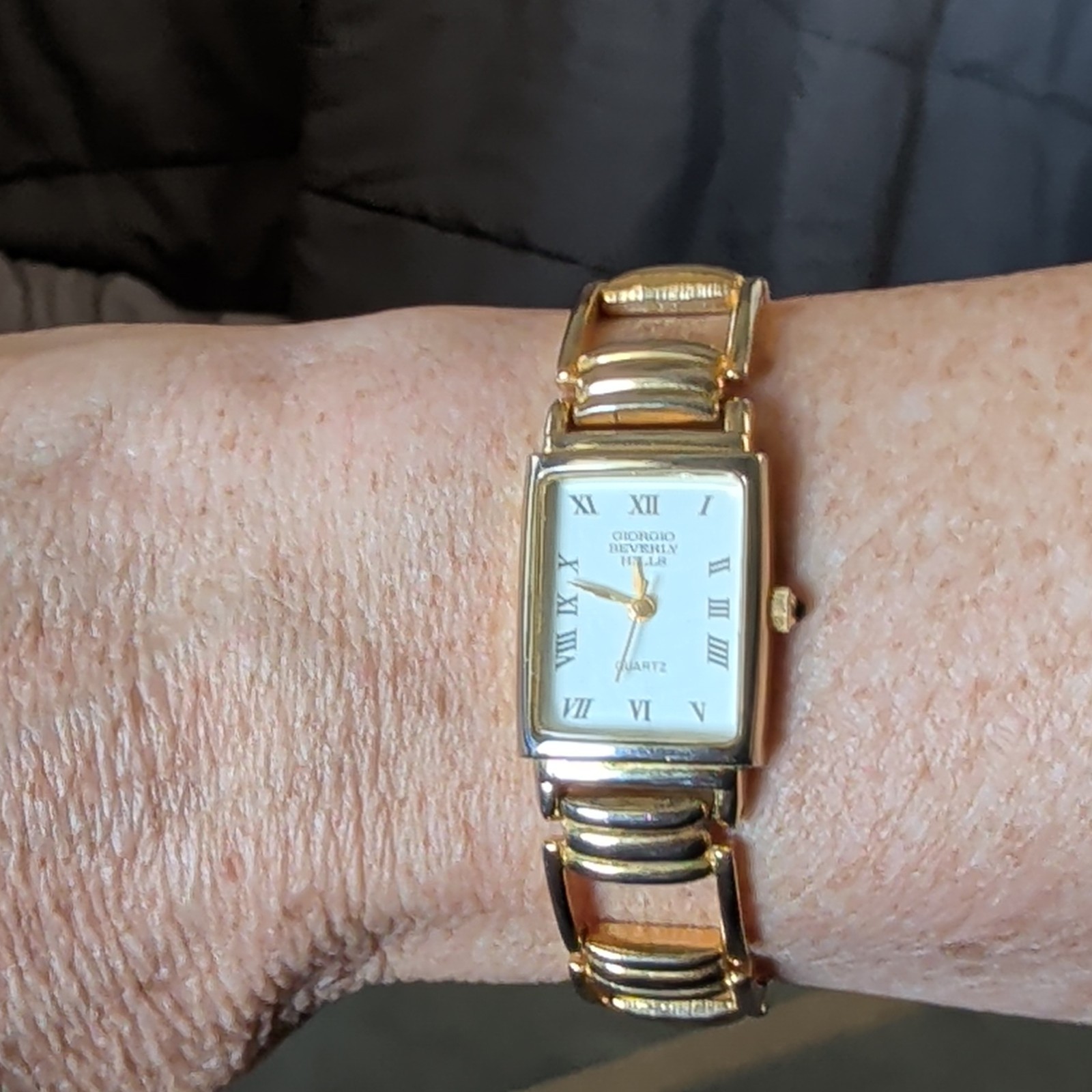 Giorgio Beverly Hills Women’s Quartz Rectangle Dress Watch Gold Bracelet