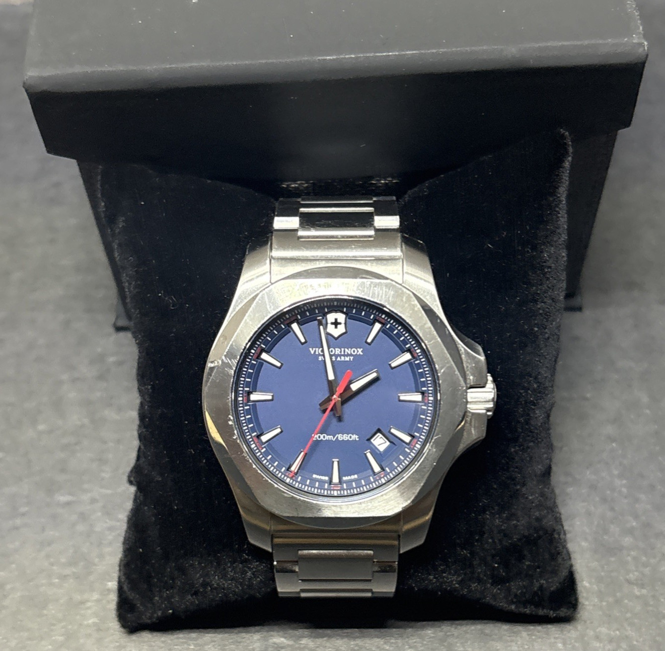 Victorinox 43mm Swiss Army I.N.O.X. Blue Dial Men’s Watch 200m/660ft 241724