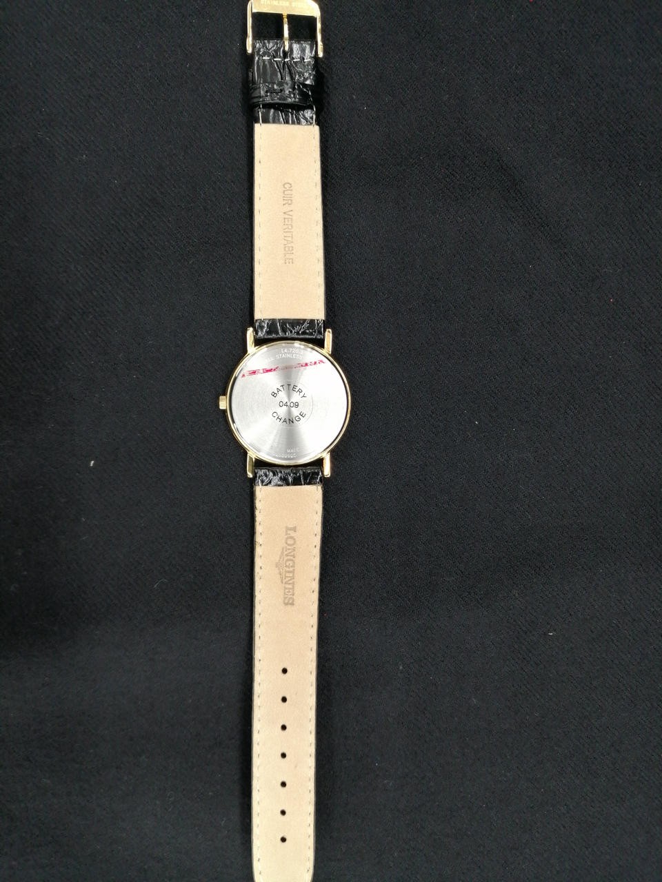 LONGINES L4.720.2 Quartz Analog Stainless Leather Strap 32mm No Water Resist