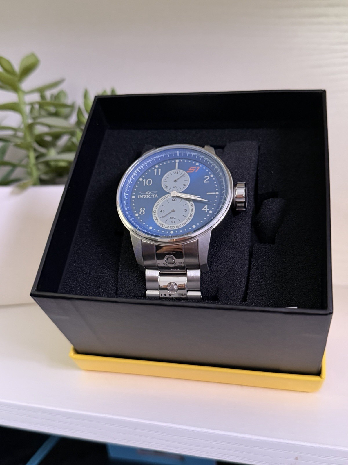 Invicta S1 Quartz Stainless Steel 40mm Blue Dial 50m 24-Hour w/ Box