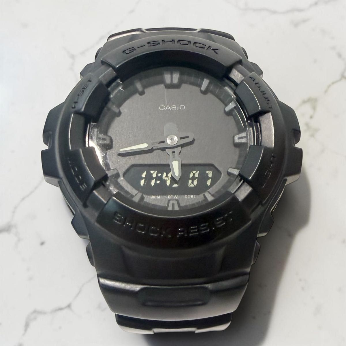 Confirmed working CASIO G SHOCK G 100BB 1AJF digital analog wristwatch matte bla