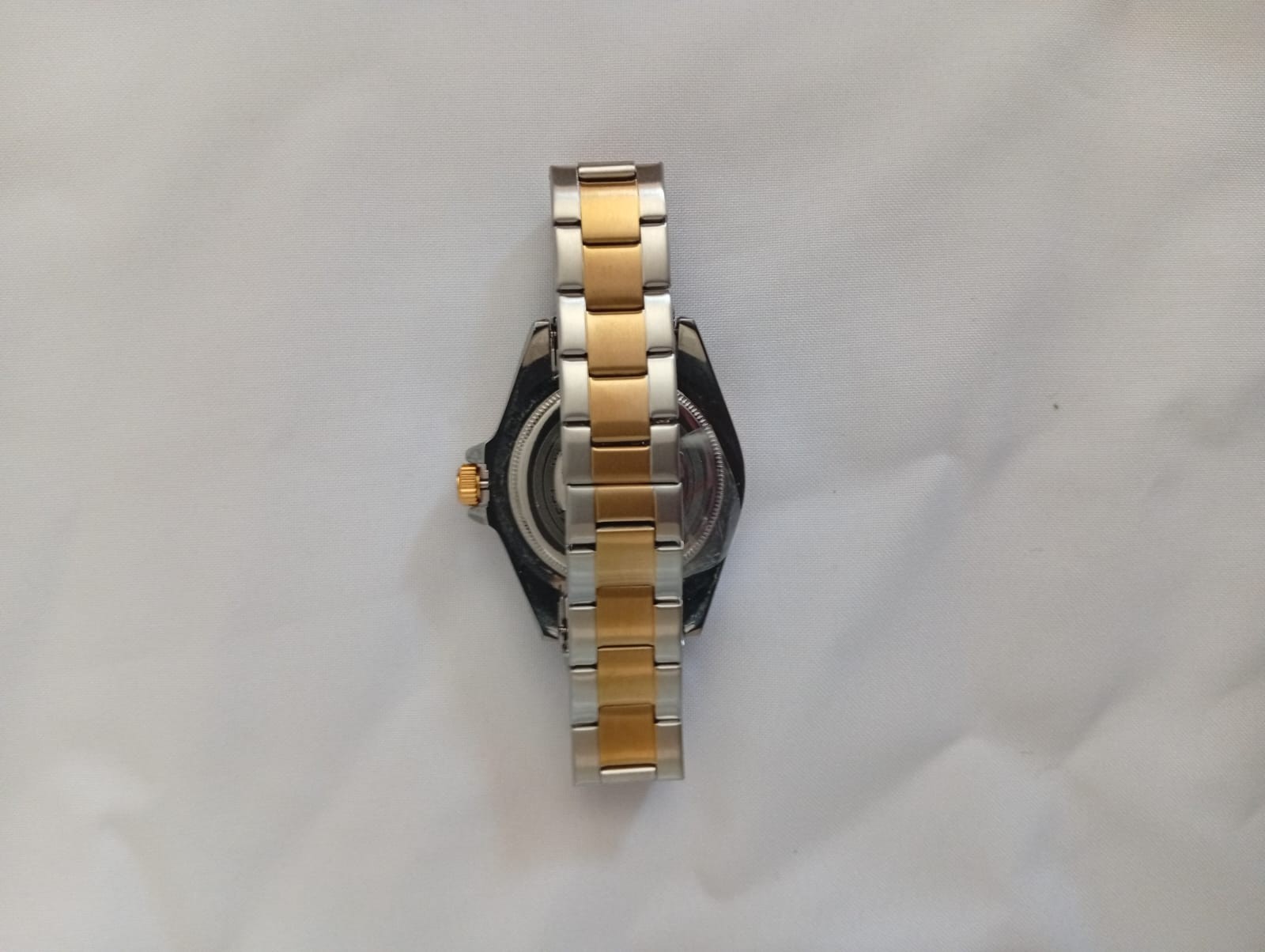 LIGE Men Quartz Watch Two Tone Gold Silver Stainless Steel Band Luxury Blue Dial