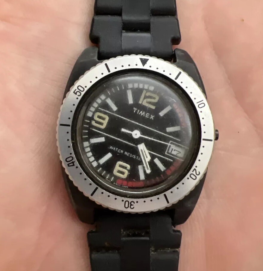 Men’s Timex Marlin Diver Fancy England Manual Movement Vintage Watch 30mm Repair