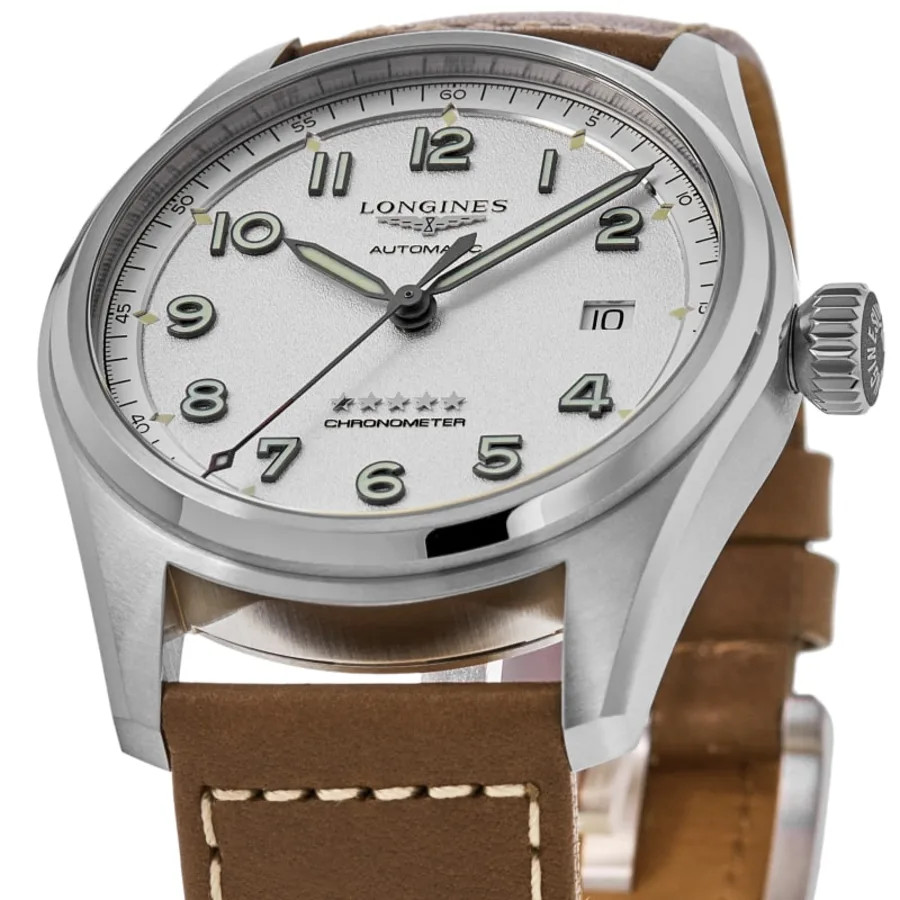 New Longines Spirit Automatic Silver Dial Leather Men’s Watch L3.810.4.73.2