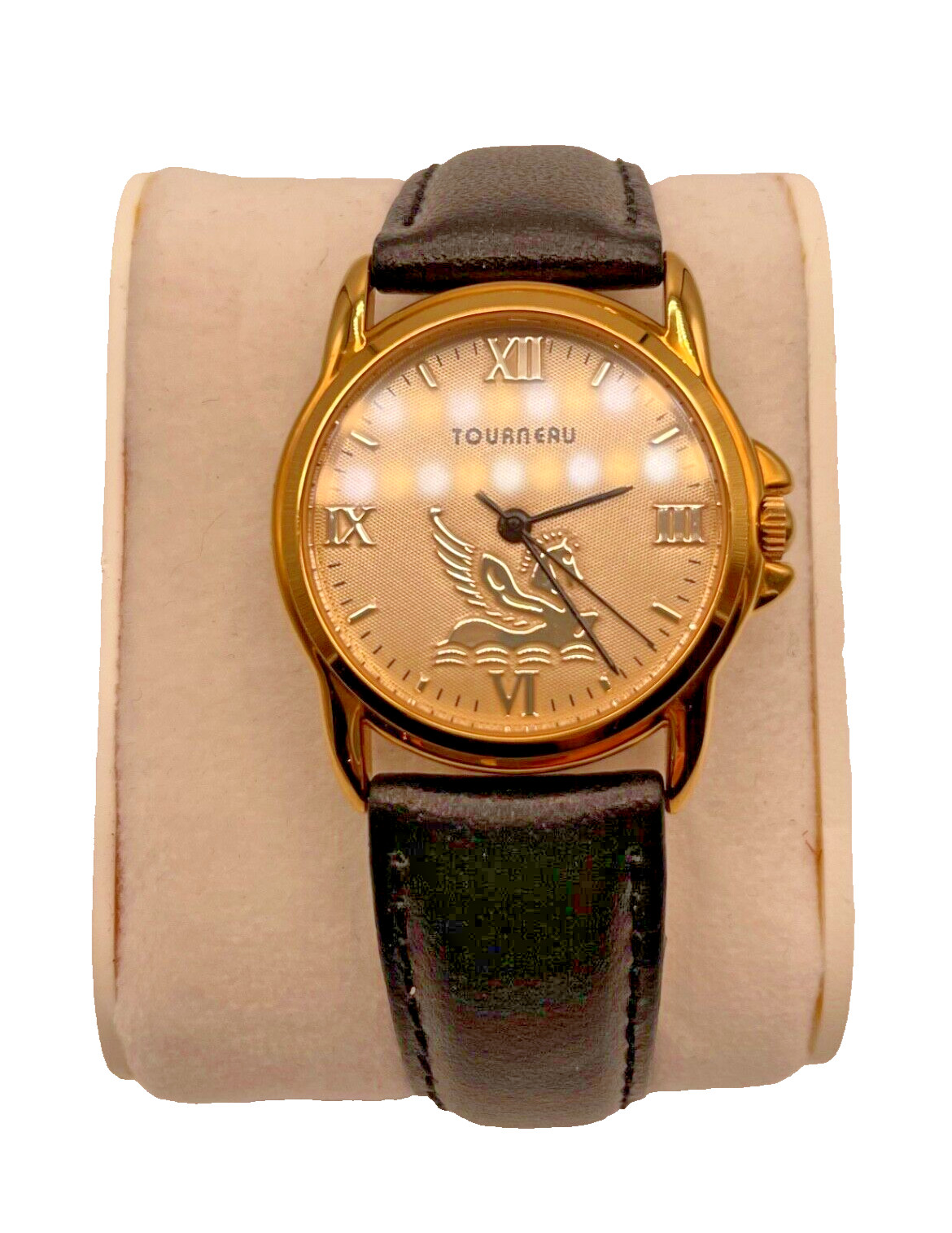 Tourneau Limited Gold Plated Stainless Steel Ladies Watch Original Leather Band