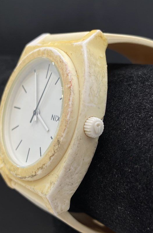 Nixon The Time Teller P Minimal Quartz Watch Cream Polycarbonate 40mm