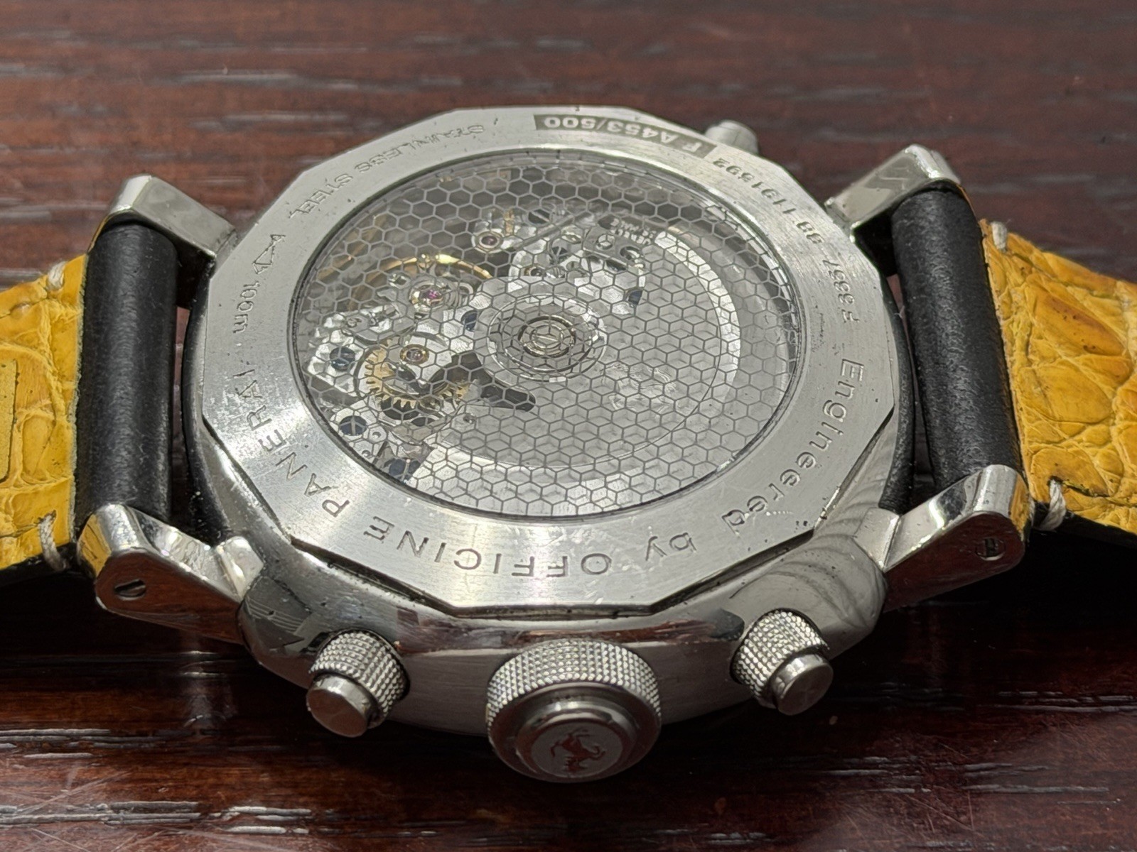 Panerai Ferrari Scuderia Rattrapante Steel Auto Mens 45mm Chrono Watch FER00010