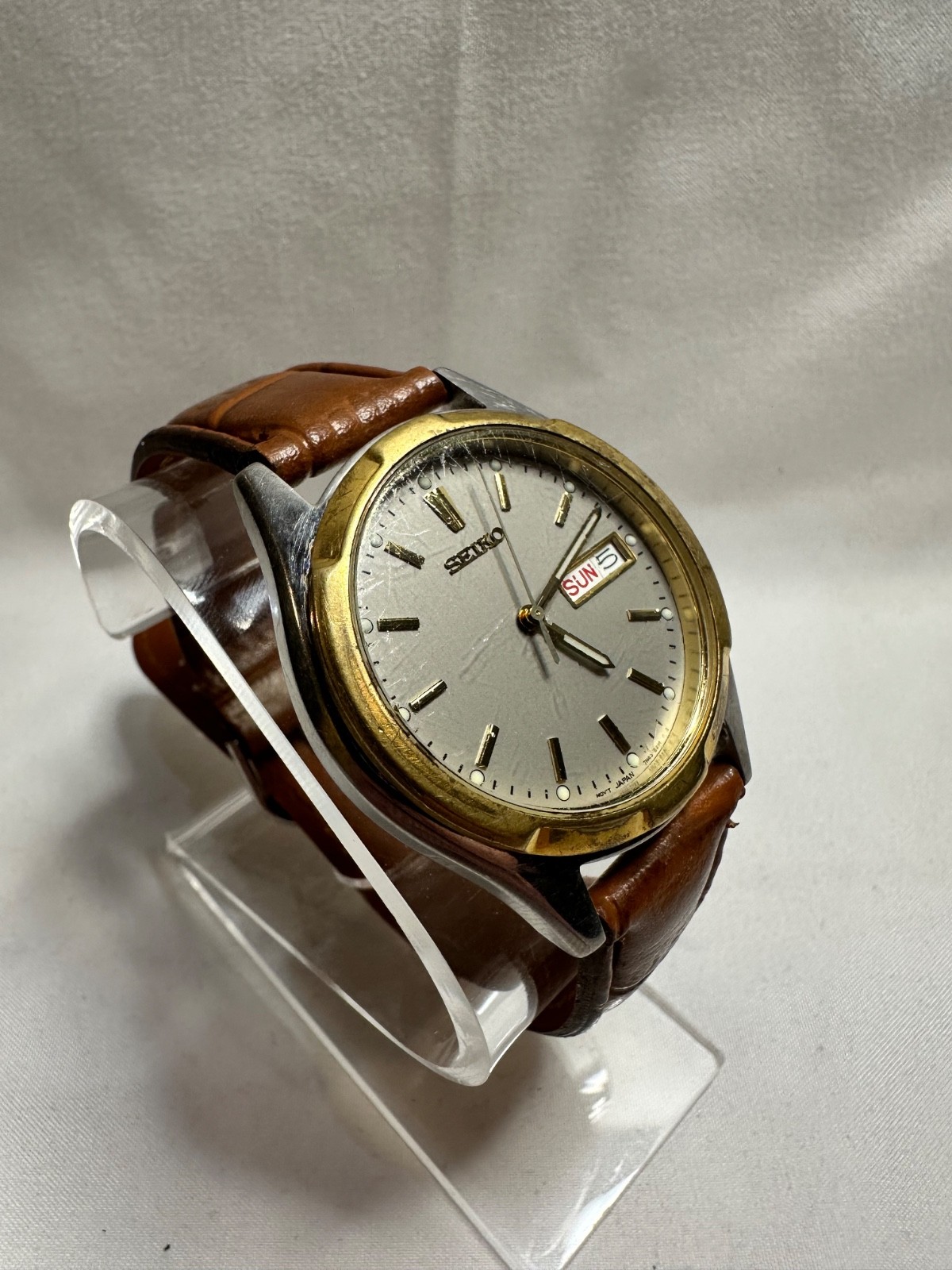 Vintage Seiko 7N43-8199 MENS WATCH GOLD TWO TONE