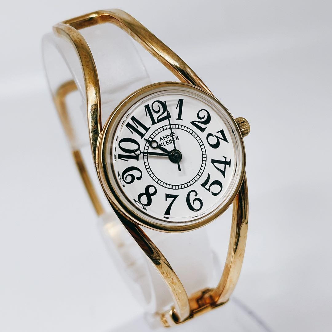 Anne Klein II Vintage Bangle Watch White Quartz Japan Working 071107