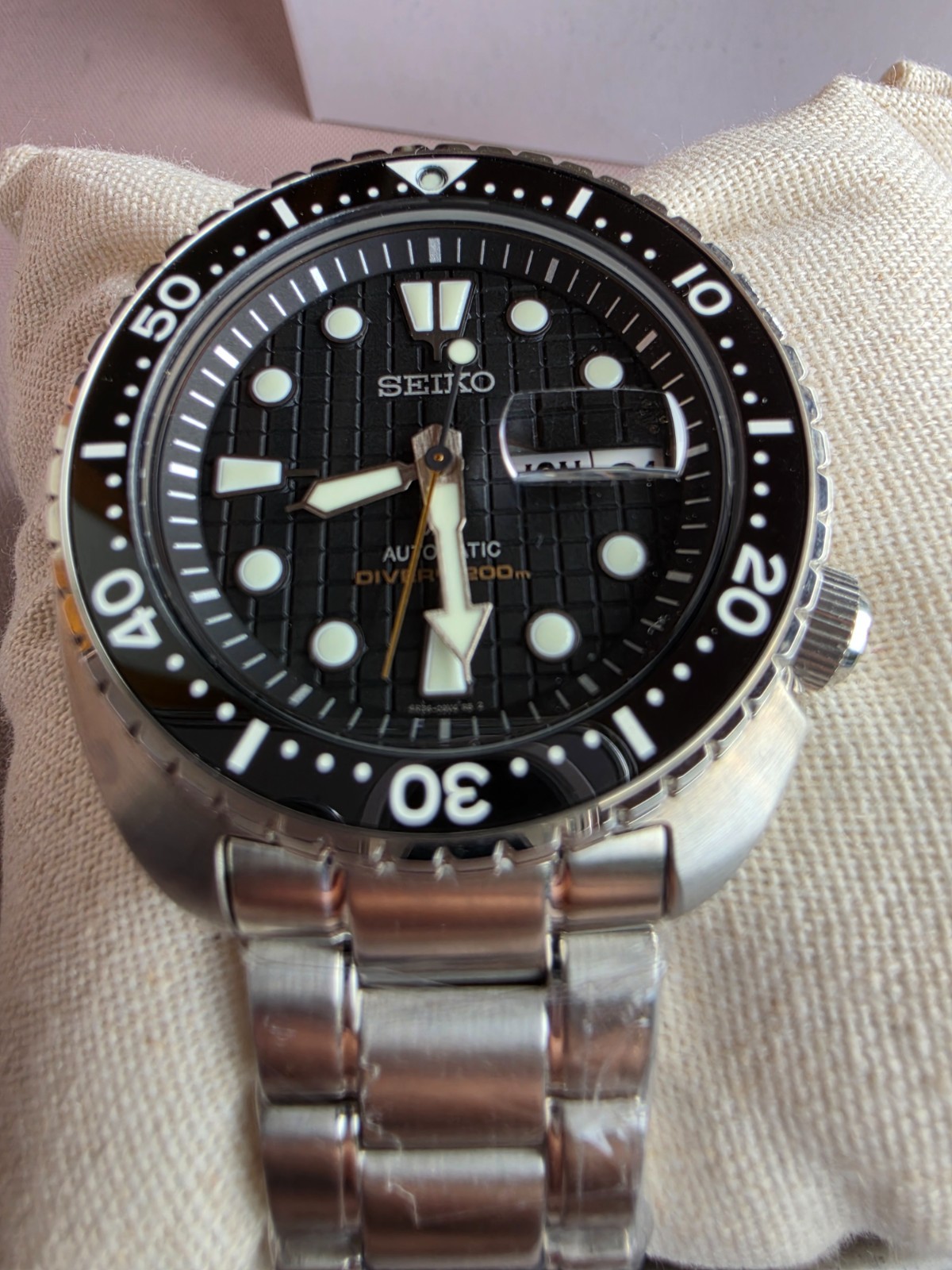 SEIKO ProspeX SRPE03K1 King Turtle Watch Automatic Diver Watch Steel Black NOS