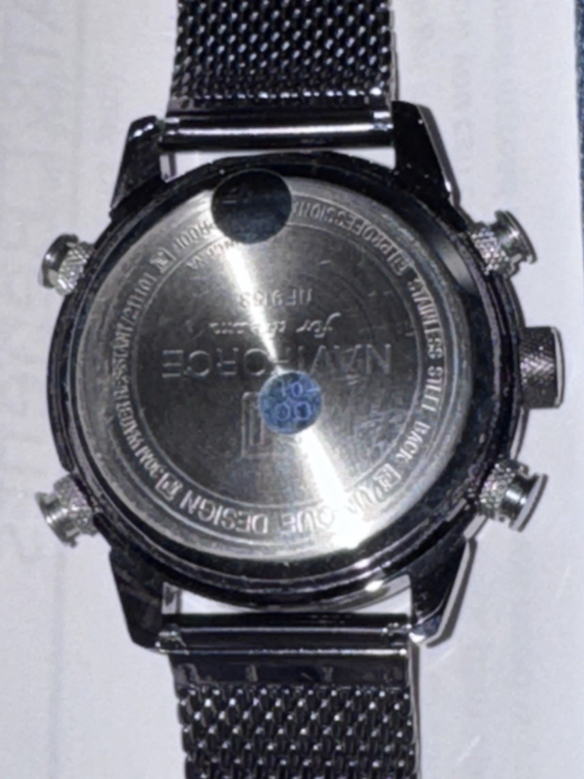 NAVIFORCE NF9153 MULTI-FUNCTION STAINLESS STEEL MESH DIGITAL/ANALOG WATCH BLKNEW