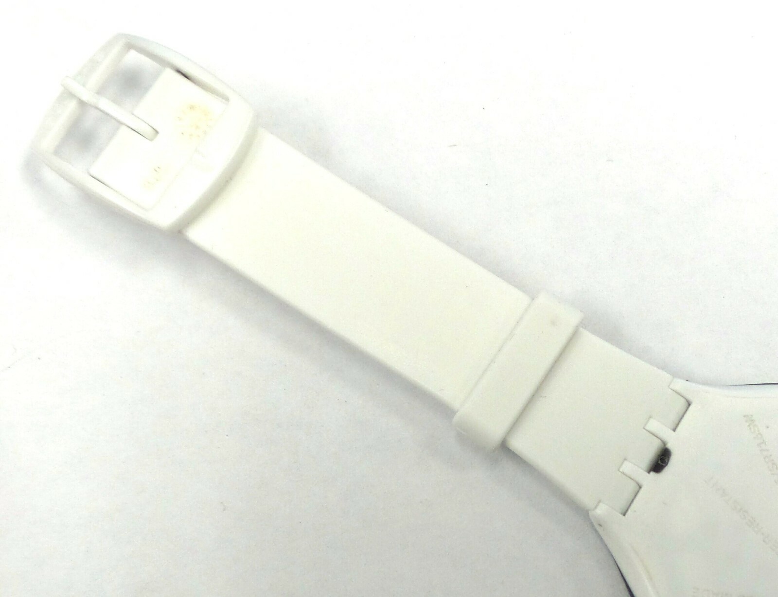 Swatch SVUM101 Skinclass White Dial Gray Plastic Case Silicone Rubber Band Watch