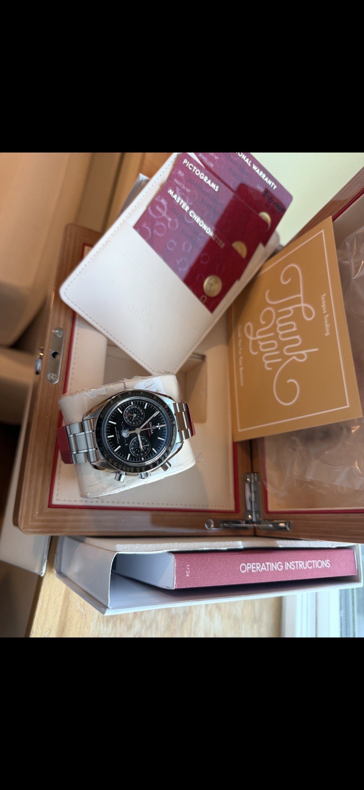 OMEGA Speedmaster Moonphase Co-Axial Chronograph 44.25mm Black Dial Box