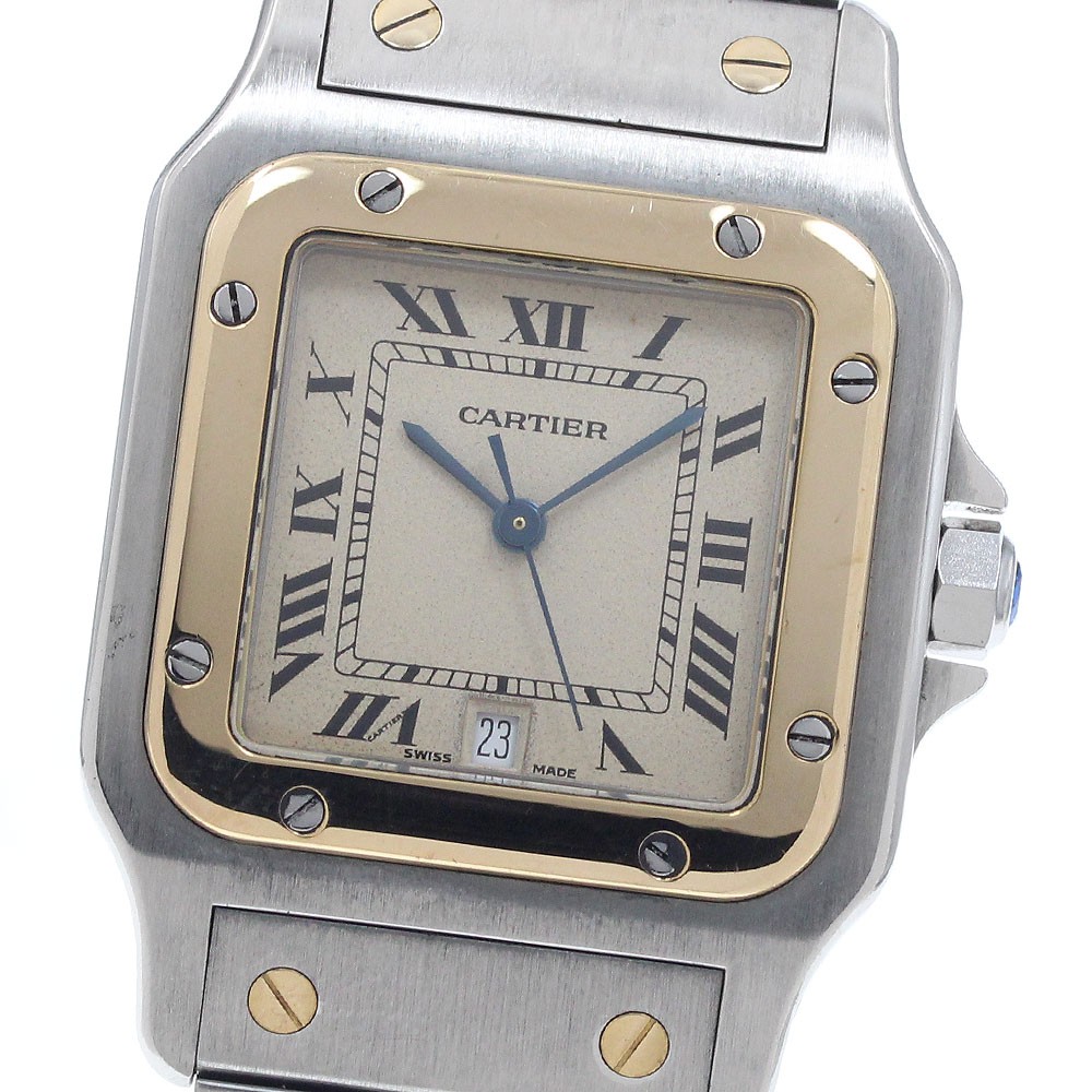 CARTIER Santos Galbee LM W20011C4 Date YG bezel Quartz Men’s Watch_958634