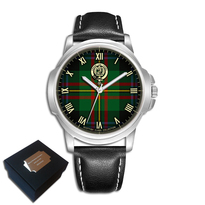 MACLAREN SCOTTISH CLAN TARTAN WRIST WATCH BIRTHDAY ANNIVERSARY DAY GIFT ENGRAVED