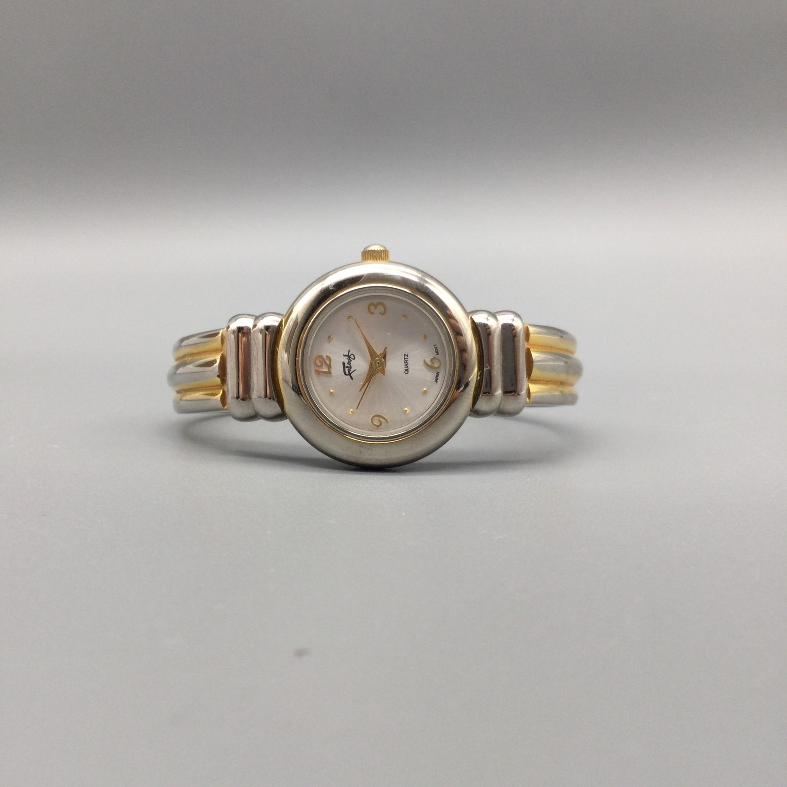 Fabrege Two Tone Womens Watch 25mm Open Cuff Band XF7169 PC21 New Battery