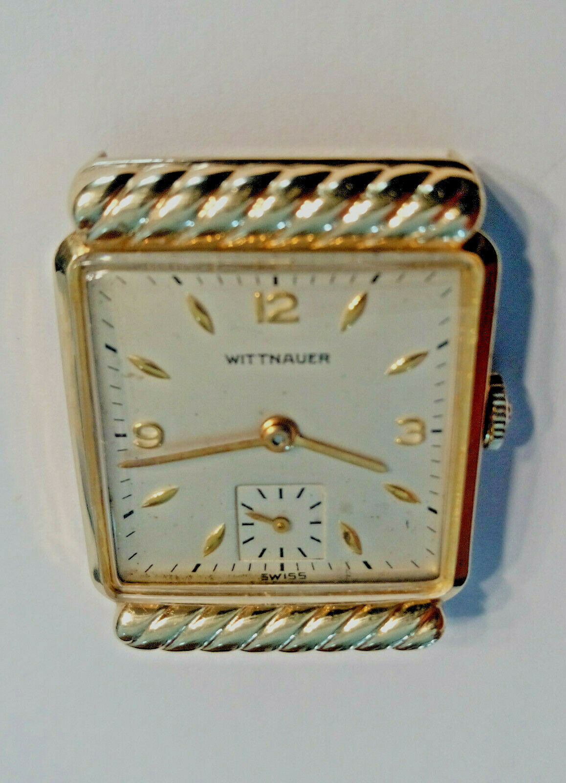 1950’s Wittnauer 10S 17 Jewel Manual Wind Fancy Rope Hood Lugs 10K GF Vintage