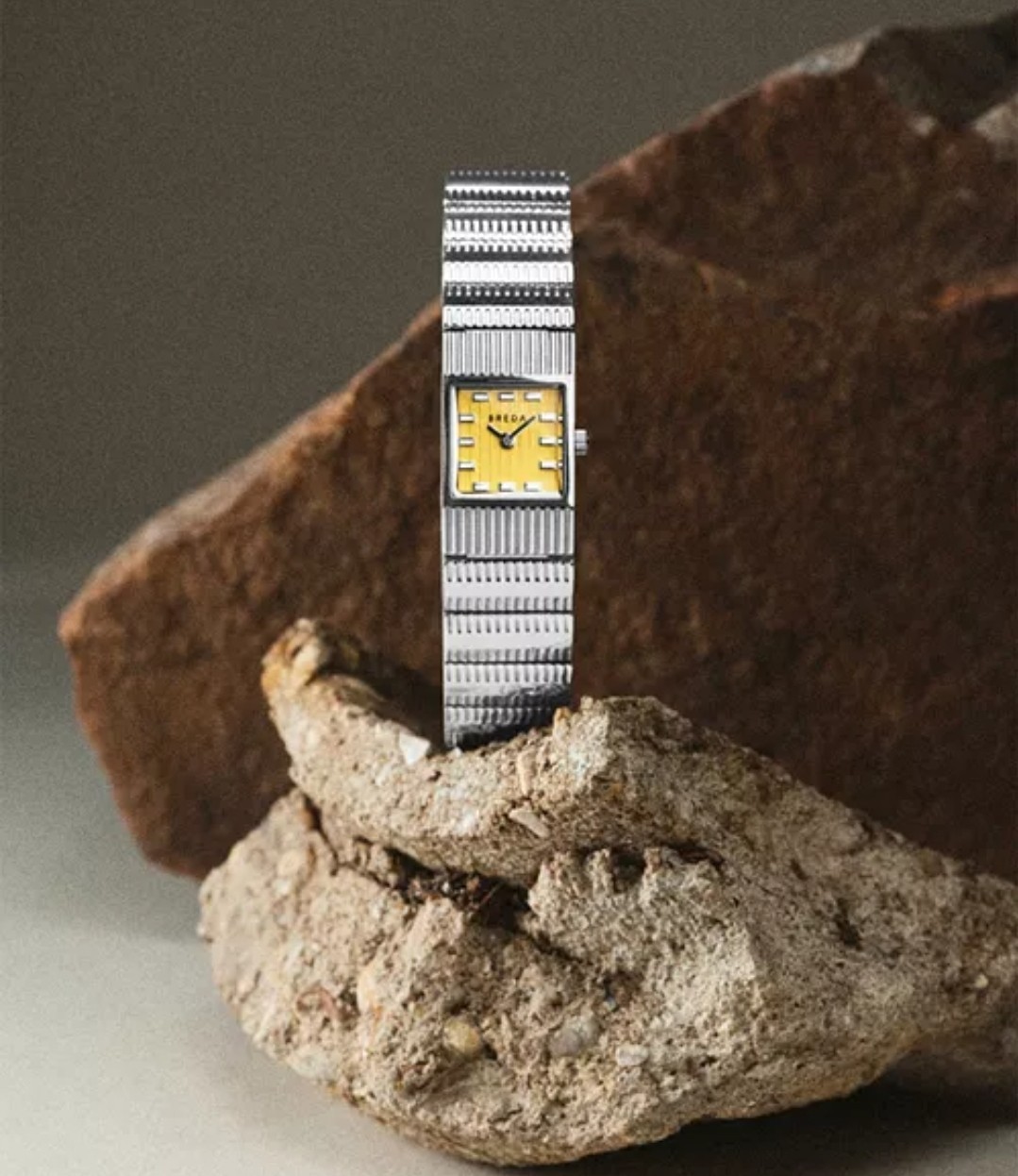 BREDA Unisex Groove Watch, 16mm x 16mm, Silver, $195, New!