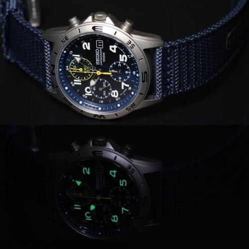 Seiko Chronograph SND379R Blue Dial Stailess Steel Quartz Men Watch NEW