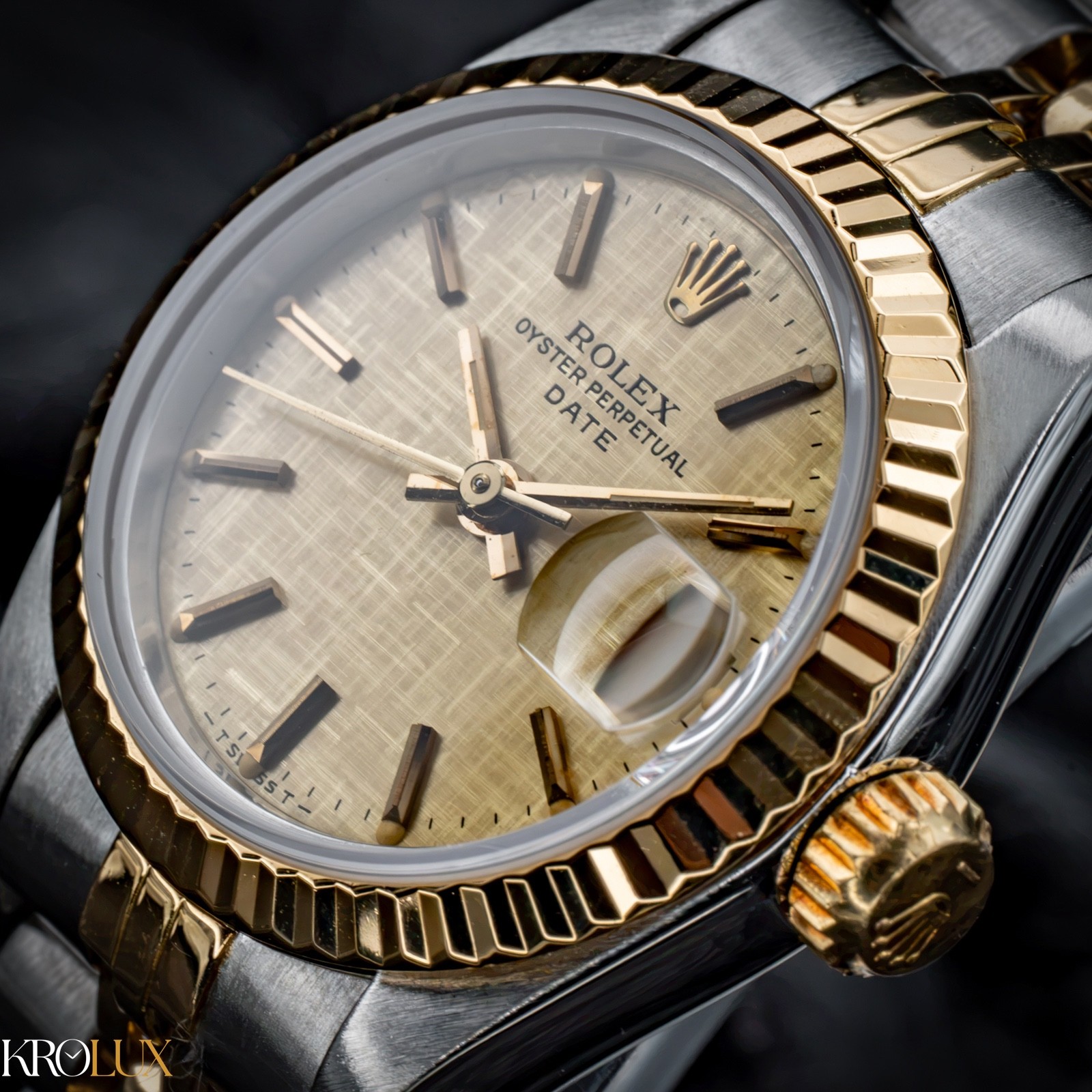 1982 Rolex Lady-Datejust 26mm Two-Tone Linen Dial 69173