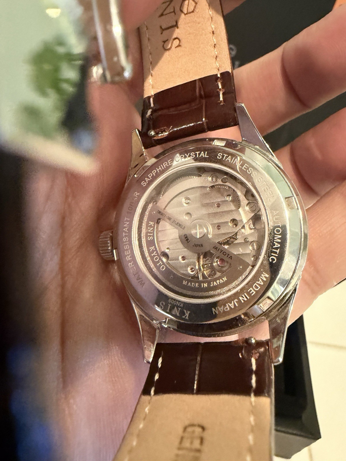 KNIS Kyoto Automatic Men’s Watch Sapphire Crystal Purple Dial Brown Leather