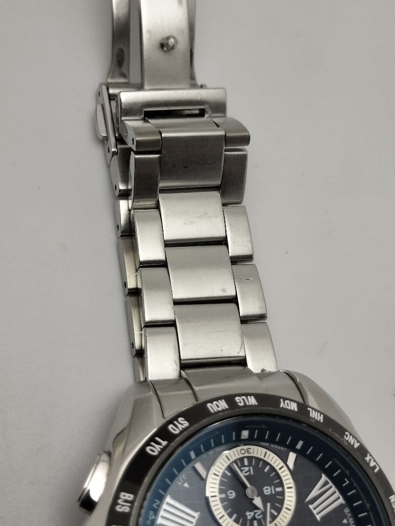 Seiko Brightz Solar World Time 8B54-0AE0 wrist 19.3cm/7.6in with Box
