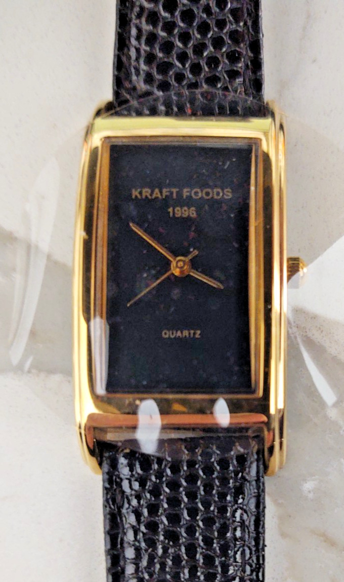 Kraft Foods Men’s Tomax Quartz Watch, leather band, new in package
