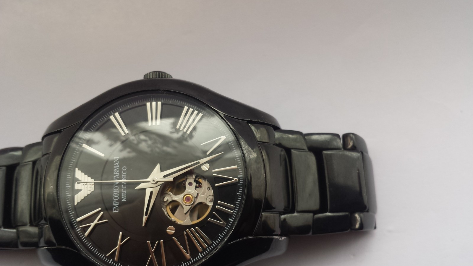 MENS EMPORIO ARMANI AR60014 Ceramic Meccanico Automatic Watch Boxed