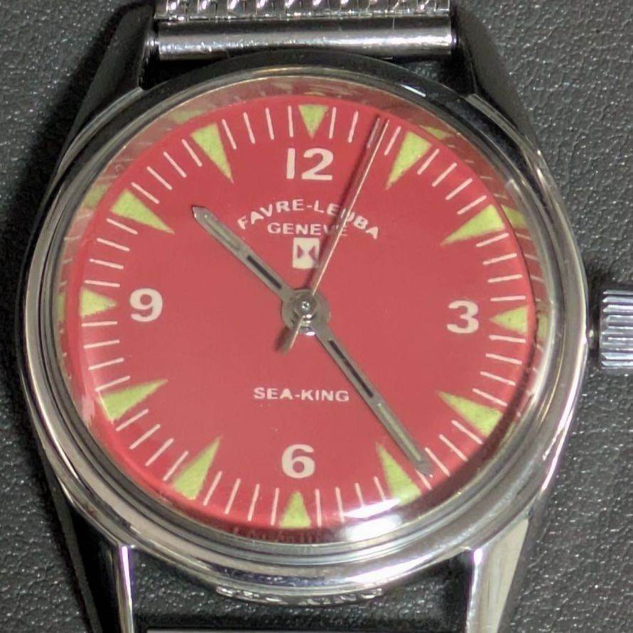 Favre-Leuba Sea King Manual Wind Red Dial Vintage Men’s Watch Swiss Made