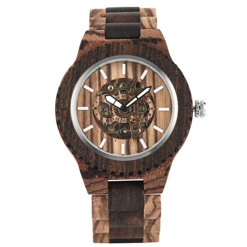 Modern Men’s Watch Casual Self-wind Mechanical Wrist Watches Adjustable Strap