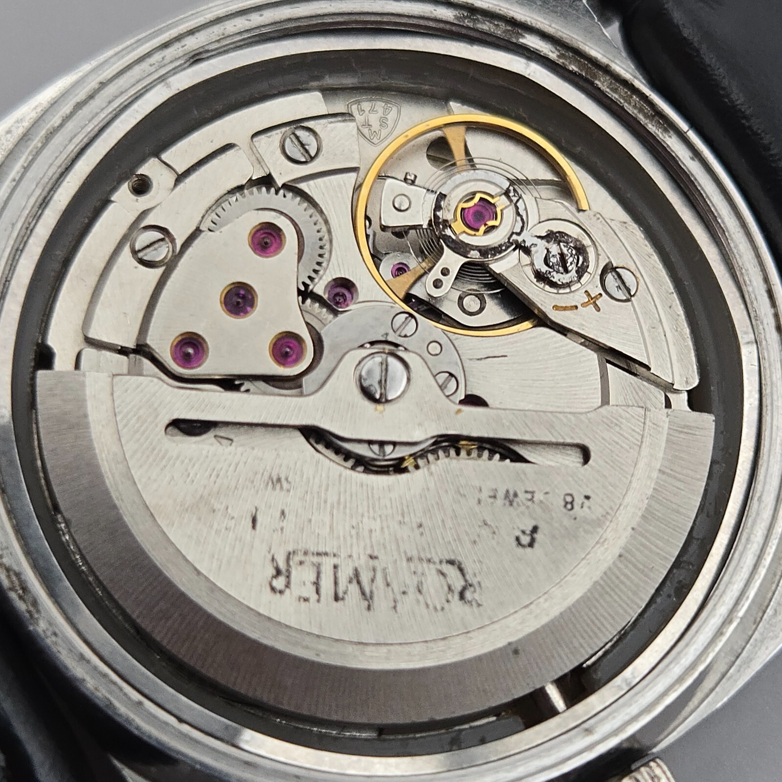 Vintage ROAMER SEAROCK men’s automatic watch MAT 471 28Jewels black dial 1960s