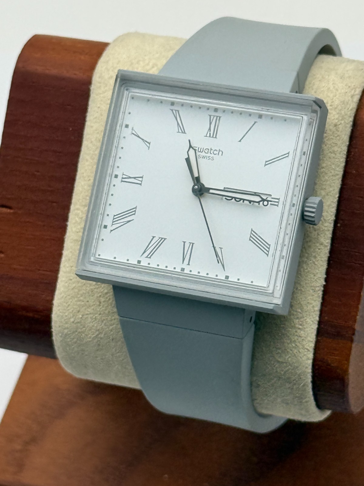 Swatch WHAT IF…GRAY? SO34M700 33mm Square Bioceramic Quartz Day-Date