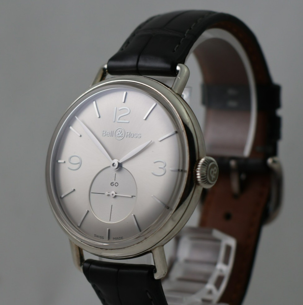 BELL & ROSS BRWW1 -70-AG 925 SILVER HAND WIND MANUAL WATCH ARGENTIUM SWISS