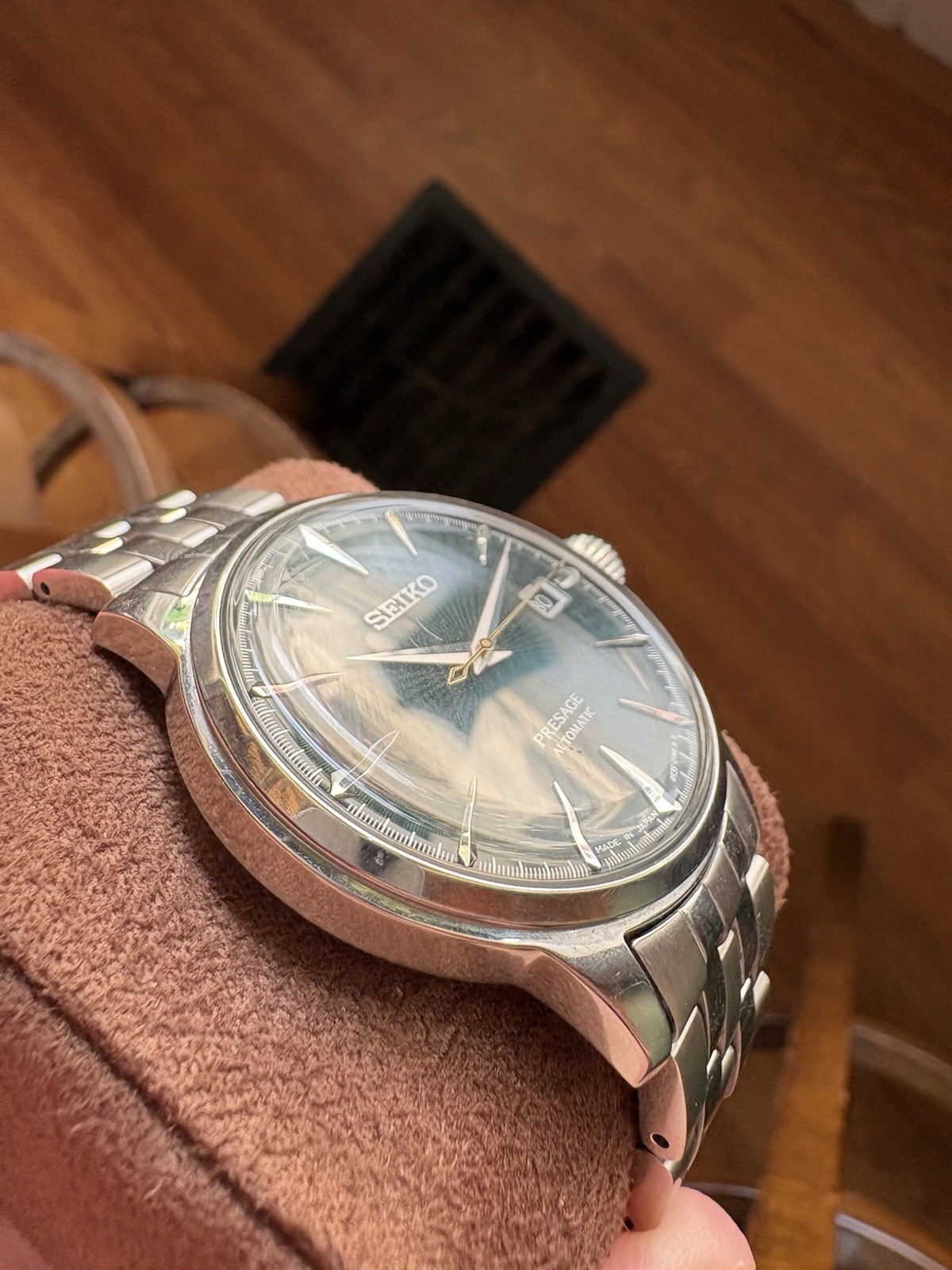 Seiko Presage Automatic SRPE15 Exhibition Caseback Steel Bracelet