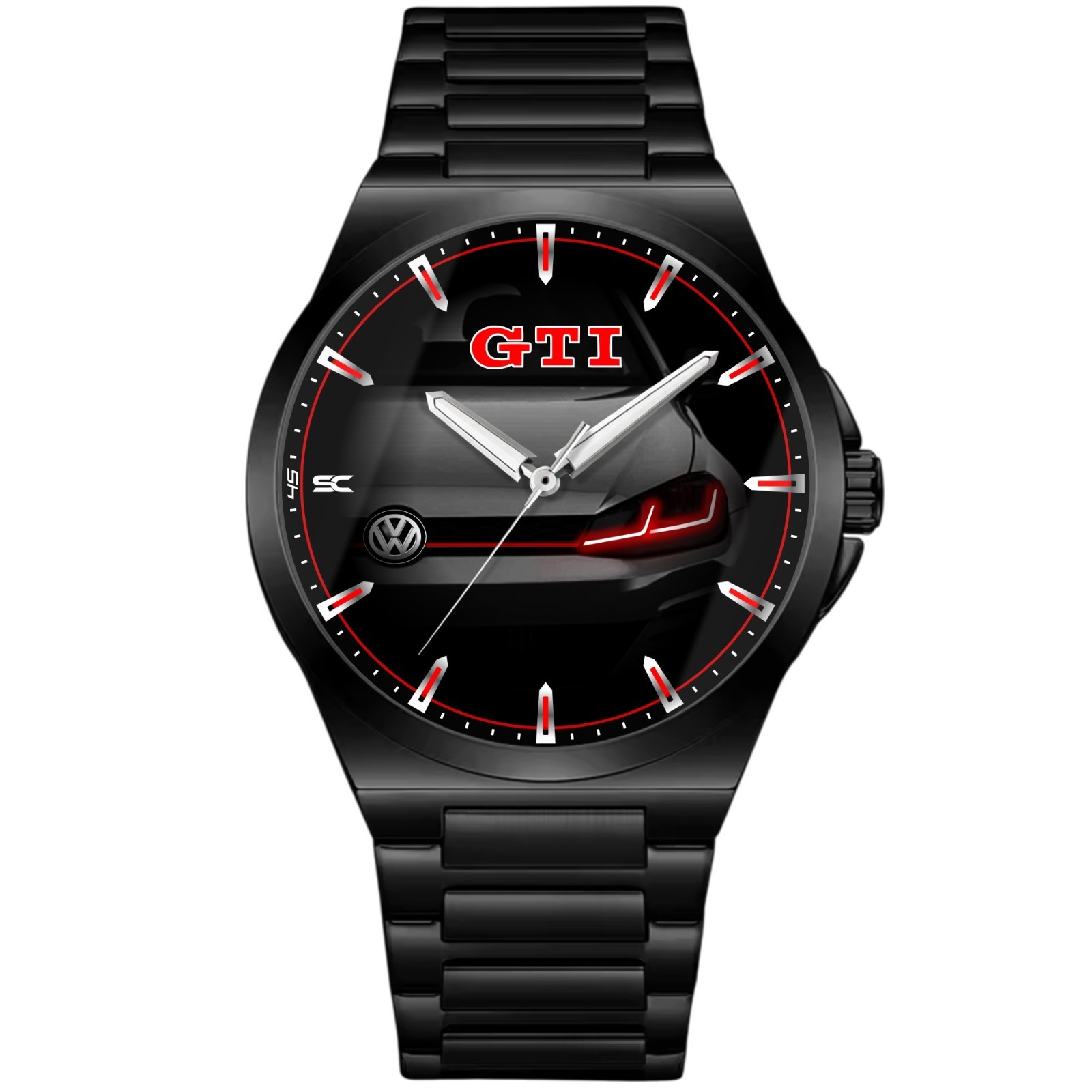 Black Steel Fan Art Golf GTI Front Sport Racing Muzzle Wrist Watch