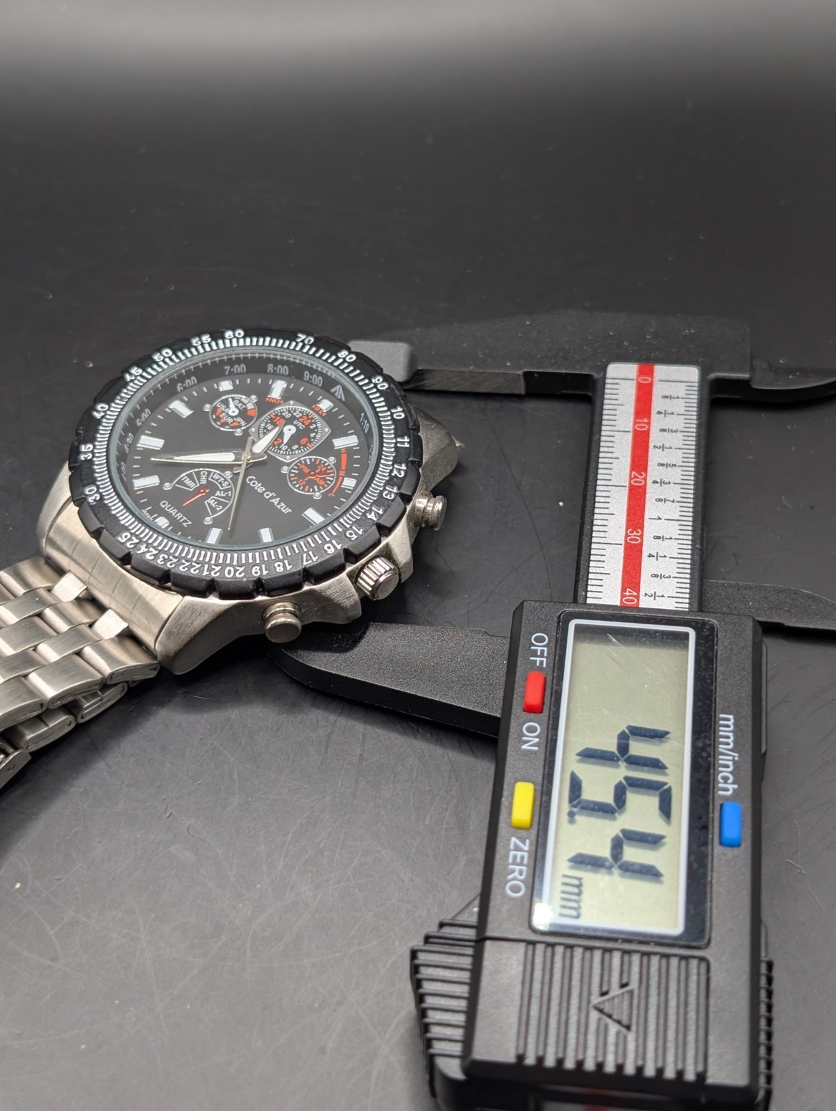 Cote d’ Azur Dive Style Watch Silver Watch Mens New Battery