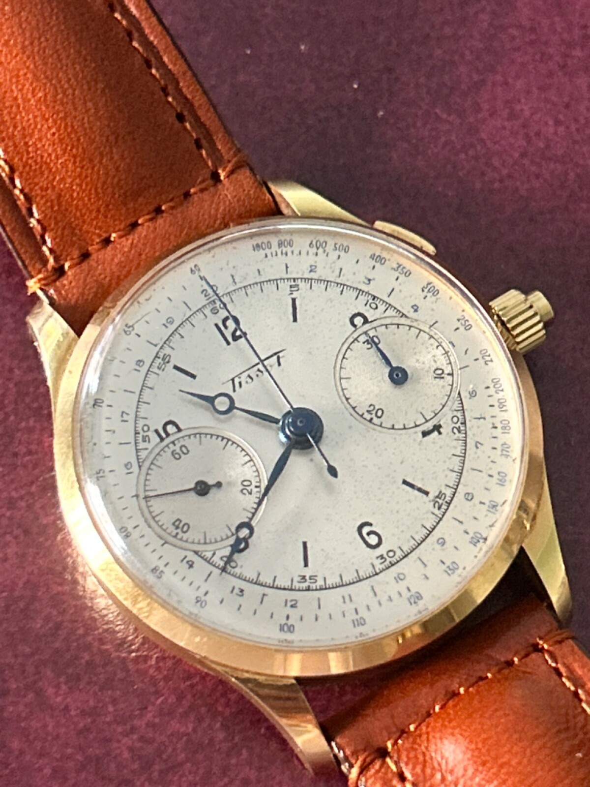 Tissot Chronograph Monopusher Rose Gold 18K Vintage Rare Cal. Lemania 15cht