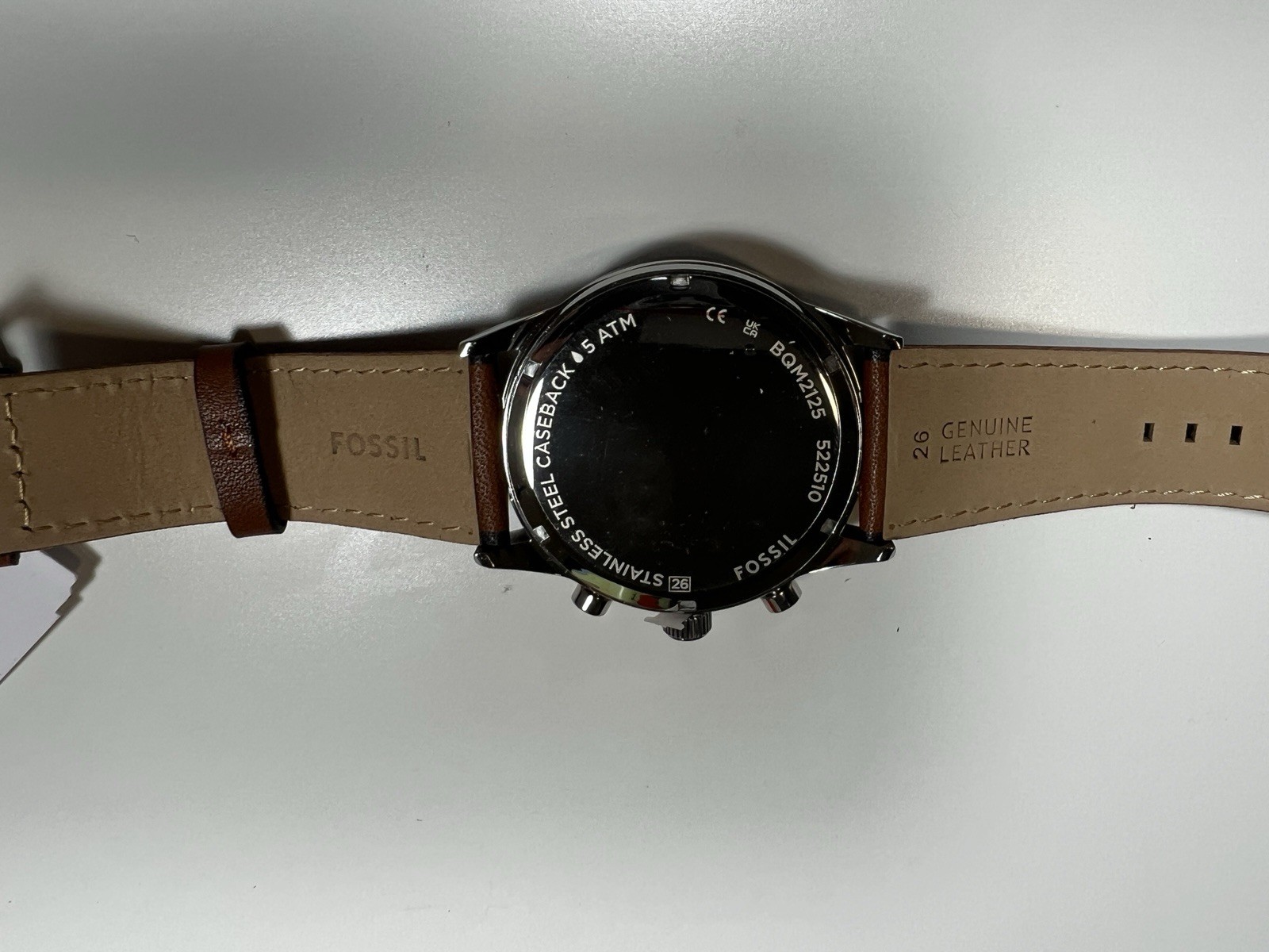 Fossil Flynn Silver Brown Leather Chronograph BQ2125 Men Watch