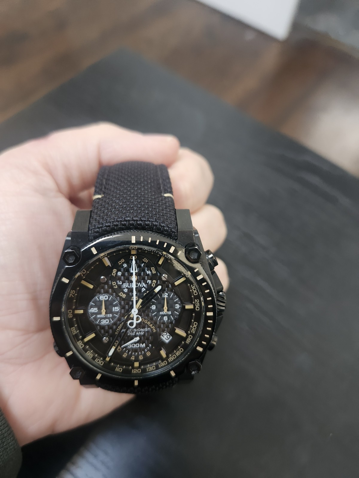 Bulova Precisionist 46.5mm Stainless Steel Case 23.76mm Nylon Band